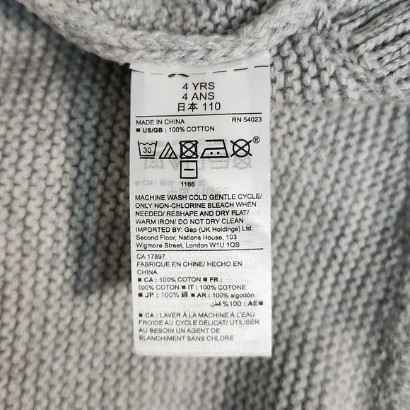 Baby GAP Grey Hooded Poncho, Size 4 ~ EUC - Picture 5 of 6